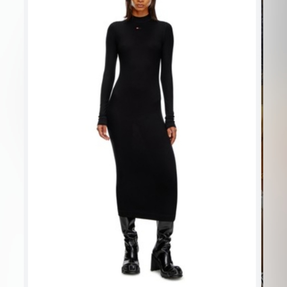 Sheinsky (Size L) Black Classic Stretch Turtleneck Long Sleeve Dress (NEW-NWT)